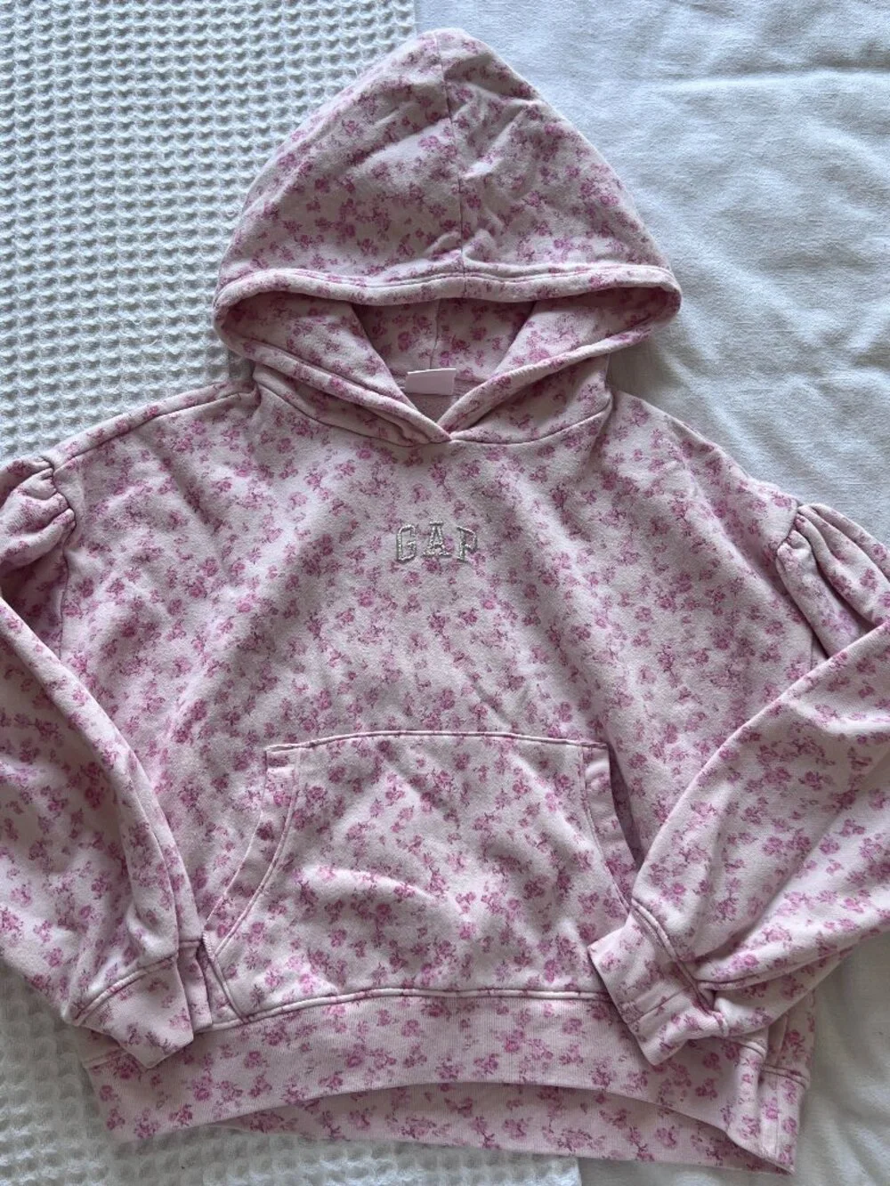 Gap × LoveShackFancy Kids Floral Cropped Logo Hoodie